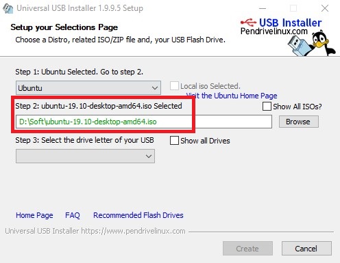 Select ubuntu ISO